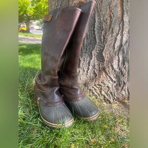 Sorel Slimpack Riding Tall Winter Boots, size 7 in Dark Brown